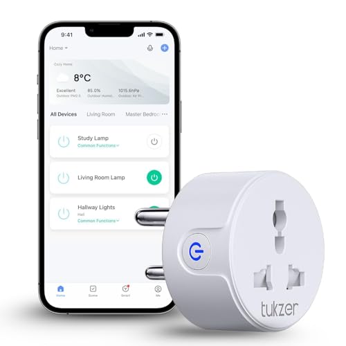 Tukzer 10A WiFi Smart Plug, Compatible with Alexa & Google Home A...