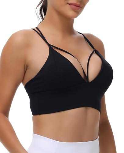 Image of MotoRun Bralettes for Women, Strappy Sports Bra Push up Bralette Sexy Bras Rave Top