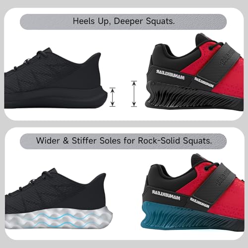 Image of MANUEKLEAR Weight Lifting Shoes Men, Professional Training Weightlifting Shoes, Squat Shoes for Powerlifting with Rubber Non-Slip Sole