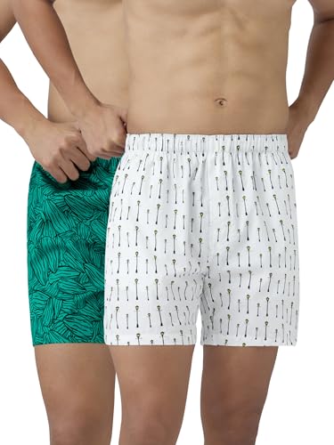 Image of XYXX Men's Remix Regular Fit Cotton Printed Boxer with Dual Pocket & No Marks Waistband (Pack of 2)