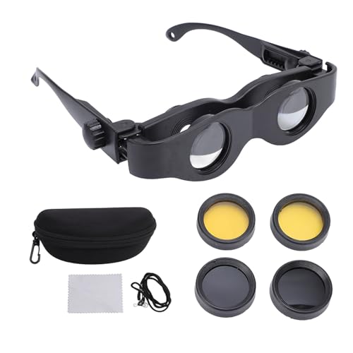 Plyisty 3x Occhiali Binoculari, Messa a Fuoco Regolabile, Occhiali per Telescopi con Lente Polarizzata, per Pesca, Birdwatching, TV, Sport, Concerti, Teatro, Visite Turistiche