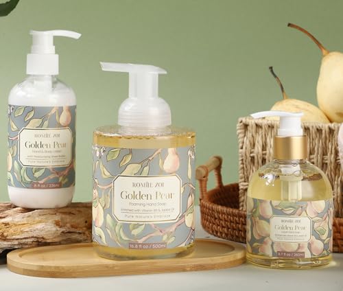 Image of ROMIIE ZOI Foaming Hand Soap, Golden Pear, 500ml / 16.8fl.oz | With Gift Box, Gentle cleansing, nourishes skin without drying