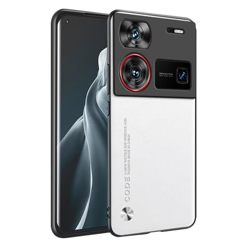 HAFFAN Funda Protectora para Nubia Z60 Ultra/Leading Version/Photographer Edition (6.8'), Estilo Imitación Cuero - Blanco