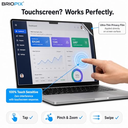 Image of Pxin 360 Pro Privacy Screen guard compatible with Surface Book 3 (13.5 inch) | Anti Glare | Anti UV | Anti Blue | Anti Reflection | Privacy Filter | Unbreakable Build