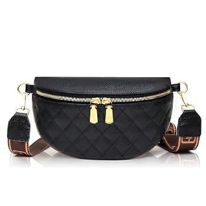 Umhängetasche Damen Bauchtasche Damen Leder, Crossbody Bag Damen Breiter Gurt, Damen-Umhängetaschen Bauchtasche Damen Stylisch, Gürteltasche Damen Elegante