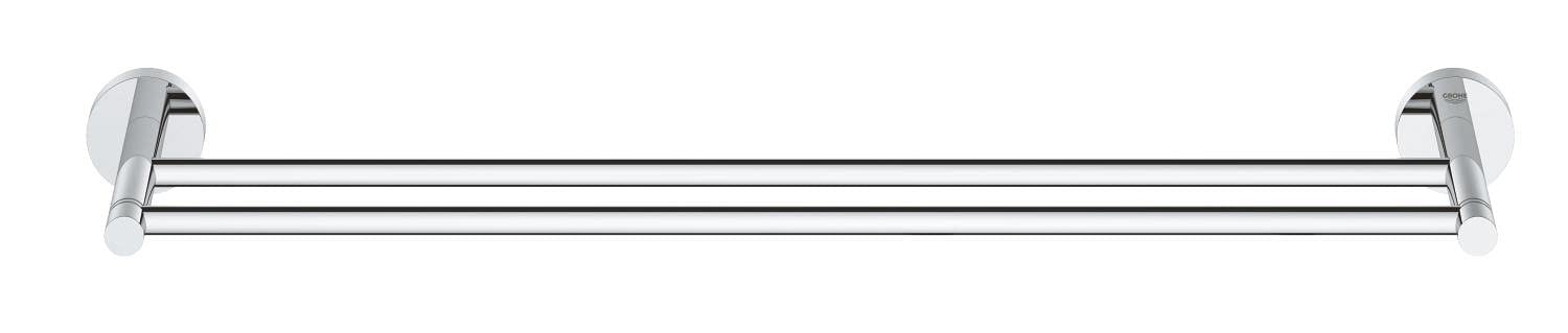 GROHE Start Double Barre Porte-Serviettes pour Salle de Bain, 654 mm, Fixations Cachées avec Vis Incluses, Métal, Chromé, 41203000