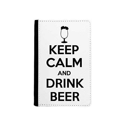Étui passeport Keep Calm and Drink Beer cadeau original pour voyageur