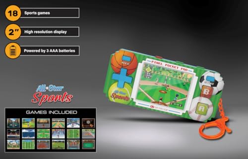 Image of My Arcade All-Star Sports Pixel Pocket Pro: Preloaded Game, Baseball, Soccer, Basketball, 18 Games in 1