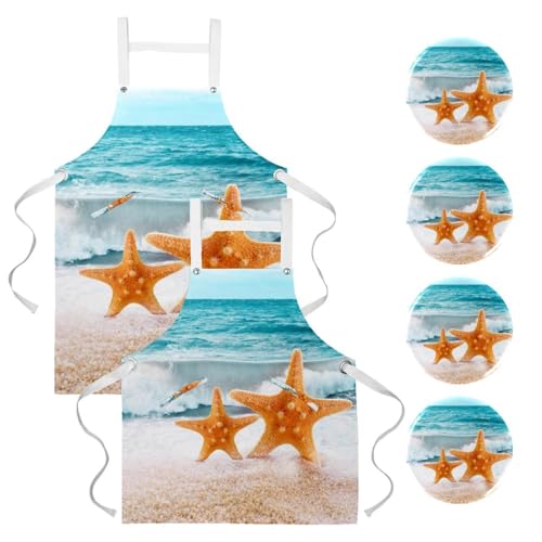 Tabliers de cuisine et de restaurant à motif de plage pour la pâtisserie