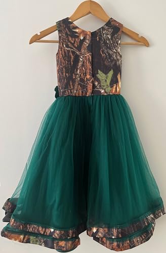 YINGJIABride Ankle Length Camo and Tulle Flower Girl Dress Wedding Guest Bridesmaid Gowns2