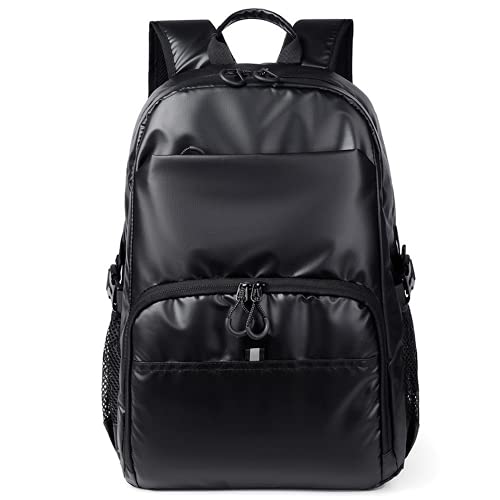 Mochila oxford impermeable de gran capacidad negra para hombre con puerto USB