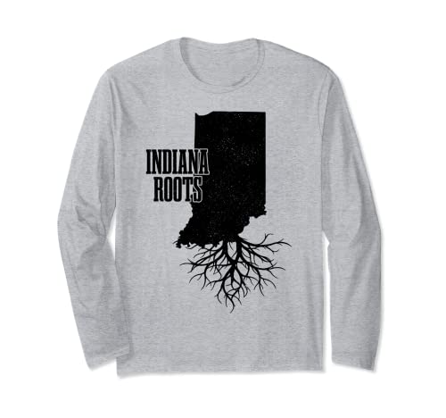 Indiana Roots Vintage USA Patriotic Pride State - Mapa de regalo Manga Larga