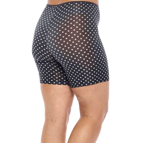 Image of Undersummers Classic Shortlette, Plus Size Slip Shorts for Women Under Dress, Thigh Anti Chafing Shorts Women, Undergarments for Dresses (4X, Polka Dot)