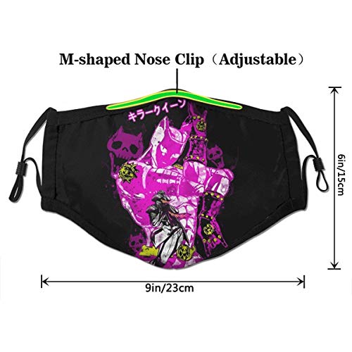 Kira Yo- Kira Yos-hikage Ki-ller Qu-EEN 2 Layer Face Cloth Mask with Filter Pocket, Reusable Cotton Washable Fabric Breathable Face Covering for Kids and Adults_