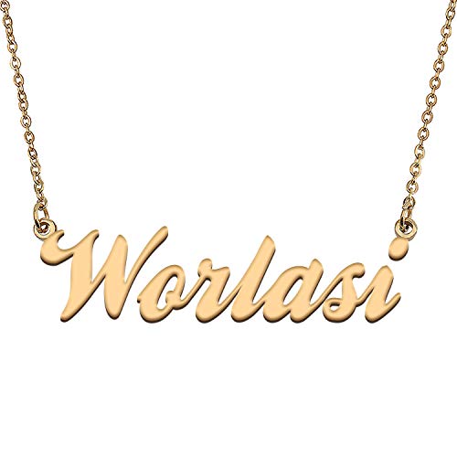 HUAN XUN Custom Personal Pendant Name Necklace Personalized My Best Friendship Gifts for Her Worlasi