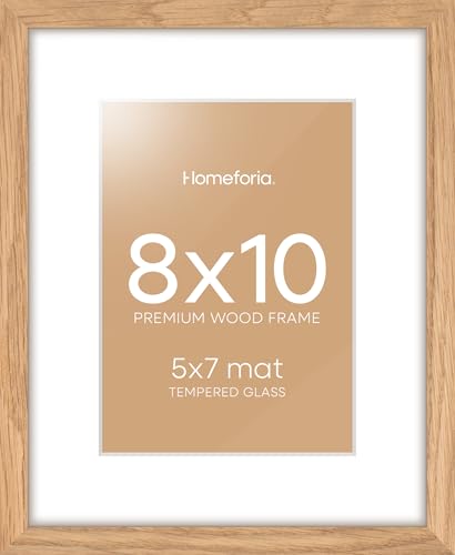 Homeforia 8 x 10 Wood Picture Frame, High End Natural