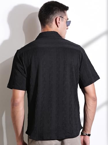 Image of Thomas Scott Men Polyester Blend Solid Oversized Fit Shirt