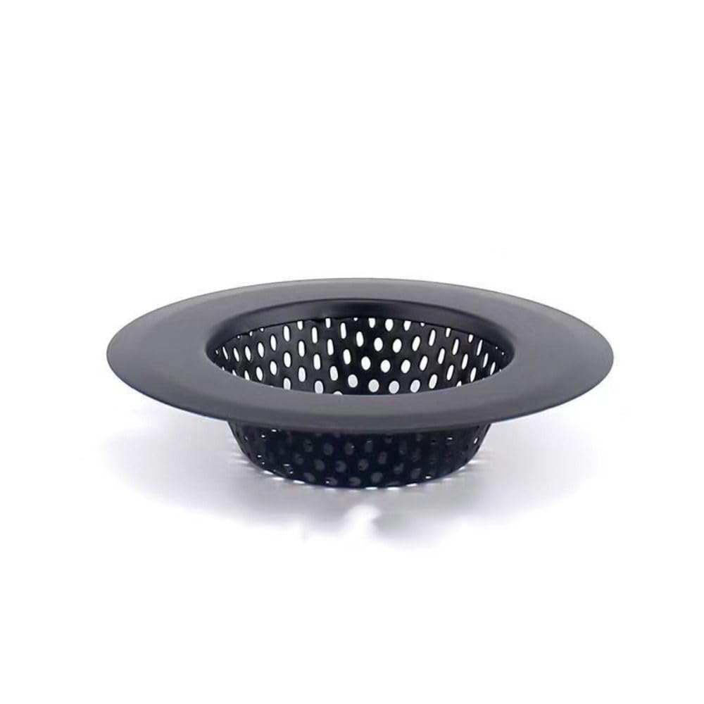 Black Stainless Steel Sink Drain Strainer, Anti Clogging Kitchen Drain Hole Filter, Bathroom Sink Mesh Strainer(9cm)