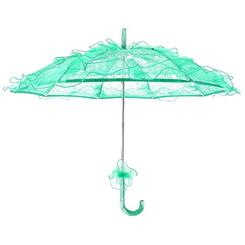 Preisvergleich Produktbild Boquite Bridal Lace Cotton Umbrella für Hochzeit Tanzen Fotografie Prop(Grün)
