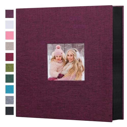 Mublalbum Photo Album 4x6 600 Photos Linen Cover Large Picture Book Holds Horizontal and Vertical Pockets for Wedding Family Anniversary and Baby (Purple)