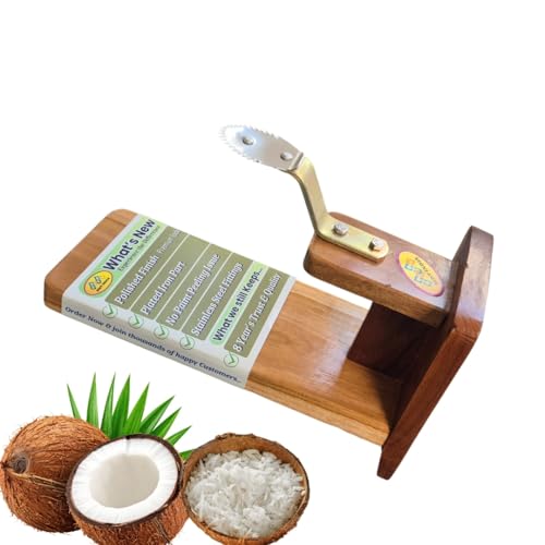 MDT India Table Top Teak Wooden Coconut Scraper Grater Shredder Movable Chirava Place Anywhere