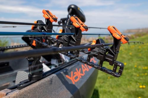 YakAttack SideStage Pro Rod Rack for Kayak Fishing - Set of 2 | Horizontal Fishing Rod Holder with LockNLoad Mount & ClickTrac Rails | Fits Pedal Drive & Motorized Kayaks | Durable USA-Made Gear - Thumbnail 5