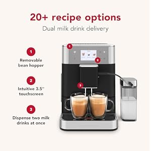 KitchenAid Fully Automatic Espresso Machine KF7 with Milk Attachment, KES8557BK, Cast Iron Black KitchenAid Fully Automatic Espresso Machine KF7 with Milk Attachment KES8557BK Cast Iron Black