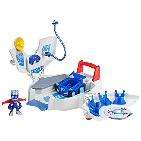 PJ Masks Power Heroes PJ Power Q Playset, Headquarters Set with Car and Figure, Superhero Toys for 3 Year Old Boys and Girls and Up Cover