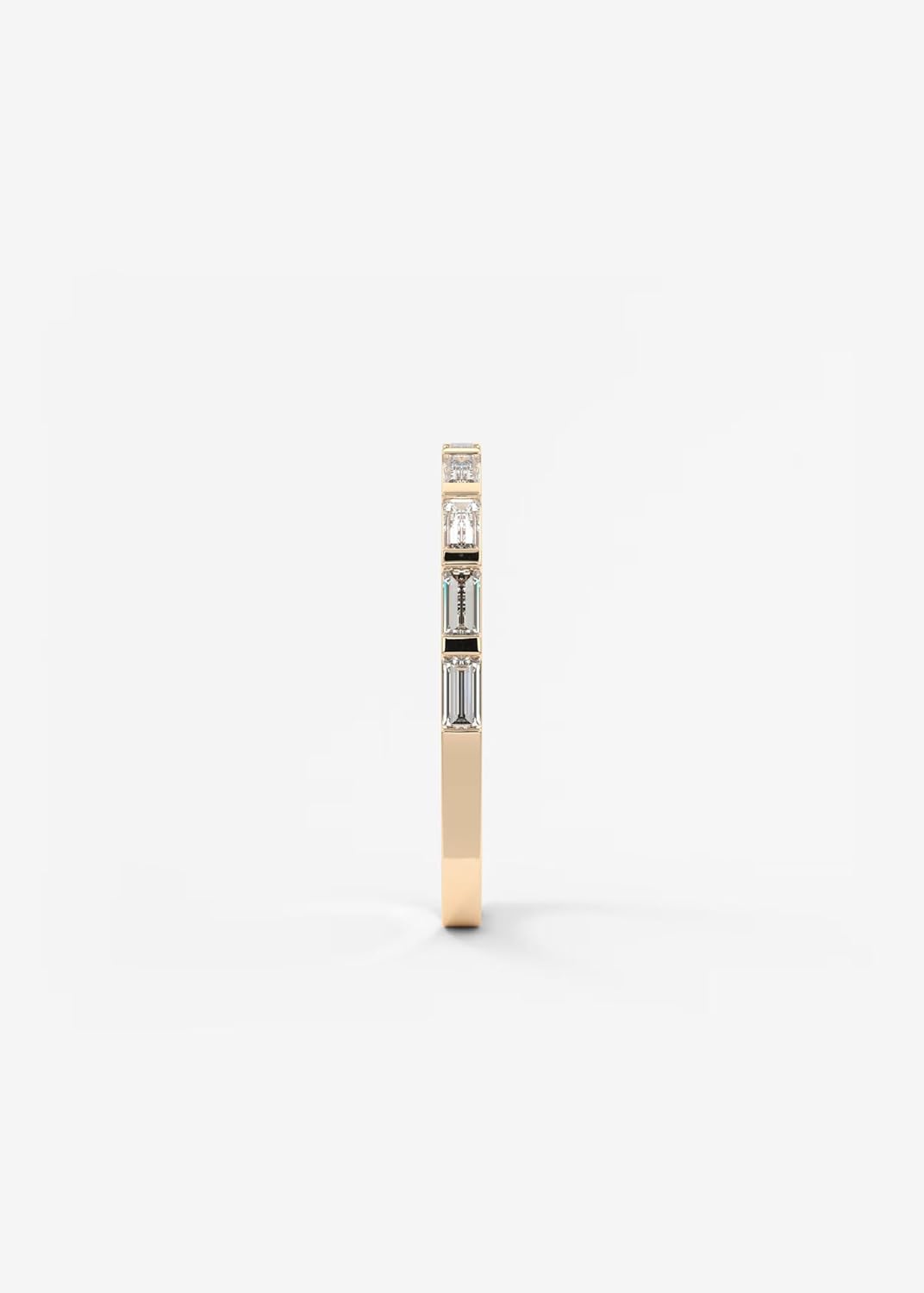 Lab Grown Diamond Wedding Band for Women Baguette Half Eternity 925 Sterling Silver 10K 14K 18K Solid Gold Stackable Engagement Ring Anniversary Band for Women