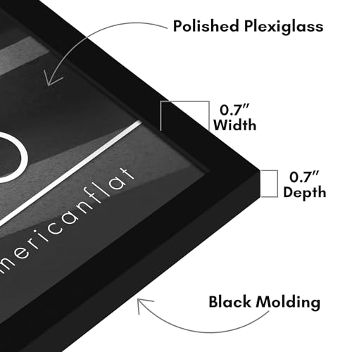 Americanflat 18x36 Picture Frame with Polished Plexiglass - Streamline Collection - Thin Border Picture Frame for Wall Display - Hanging Hardware Included - Black