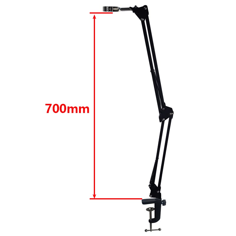 Image of Microscope Articulated Arm Stand Ring Light Set, 64 LED Ring Light C Mount Lens Holder 26mm-52mm Adjustable Clamp, HDMI USB Camera Lens Electronic Soldering Repairing Stand (Microscope Stand)