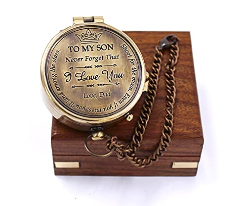 to My Son Compass Gift – Engraved Camping Compass for Son | I Loved You Always Have Always Will | Birthday, Graduation, Confirmation, Valentine & Parting Gift for Him