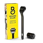 The Beard Club Derma Roller for Face, Body and Scalp - Microneedling Roller for Men and Women with 540 Titanium Microneedles - for Hair & Beard - Weighted Metal Handle - Magnetic Storage Case
