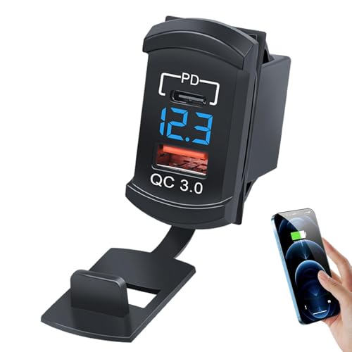 Prise USB pour chargeur de voiture - Chargeur de téléphone portable double port pour voiture, moto, AutoPD QC | Chargeur de téléphone portable tout-terrain, voiture, cabriolet, voiture, camp