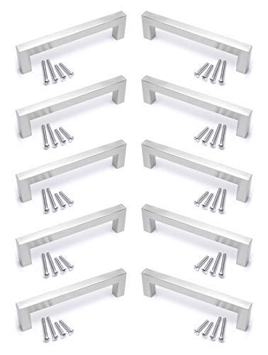 Poignée de porte carrée cuisine placard acier inoxydable mat 192 mm entraxe poignee meuble