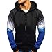 Produktbild CESSBO Herren Jacke Steigung Mix Spleißen Krawattenpullover Langarm Kapuzenpullover Full Zip Freizeit Outdoor Jacke