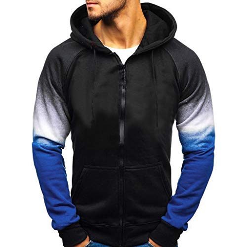 Preisvergleich Produktbild CESSBO Herren Jacke Steigung Mix Spleißen Krawattenpullover Langarm Kapuzenpullover Full Zip Freizeit Outdoor Jacke