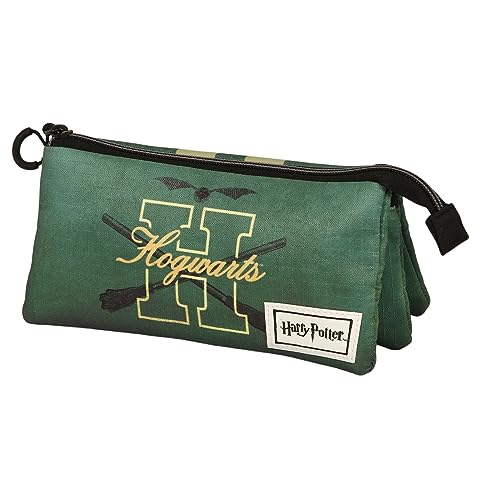 Harry Potter Howarsity-ECO Triple Pencil Case, Green, 23 x 11 cm