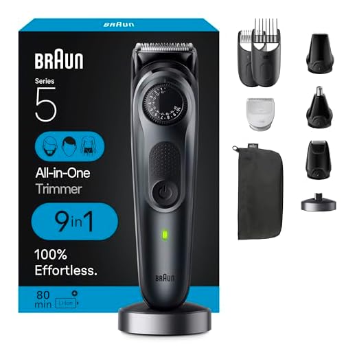 Braun Kit de estilo multifuncional série 5 5490, aparador 9 em 1 para homens com aparador de barba, aparador corporal para paisagismo, aparador de cabelo e mais, lâmina ultra-afiada, 40 ajustes de comprimento, à prova d'água