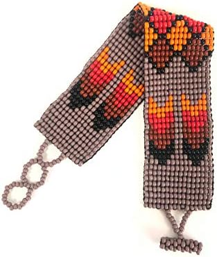 Mayan Arts Handmade Beaded Bracelet, Stacking Bracelets, Multi Color Beads, Friendship Gift, Native American Inspired Loom (Purple)