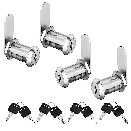 4 Pièces Serrure de Boîte aux Lettres, 20mm Serrure à Came en Métal, Serrure Boite aux Lettres, Serrure à Came, Serrure de Tiroir, Serrure de Sécurité avec Clés, pour Armoire de Placard, Armoir