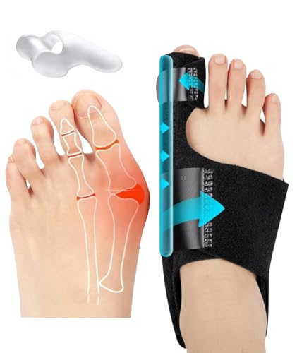 Image of Bunion Corrector for Women and Men Toe Separator One Feet Bunion Splint, Big Toes Separation Pain Relief, Non-Surgical Adjustable Hallux Valgus Bunions Thumb Straightener, Hammer Toe Day Night Support (1 Bunion Corrector + 1 Toe Separator)
