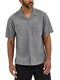 Wrangler Authentics Men's Short Sleeve Camp Shirt, Gargoyle, Large