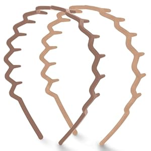 Kitsch Zig Zag Headbands for Women Non Slip – Fashion Accessories for Slicked Back Styles – Comfortable Comb Headband with Teeth | Ideal Gifts for Women – Neutral – 2 pcs
