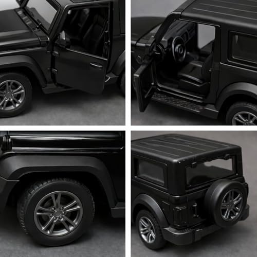 Image of 1:32 Scale DieCast Metal Toy Car Pull Back Action Openable Doors 4x4 Thar /Jeep Premium Car Toy, with Light and Music, for Ages 3-10 Years (Black)