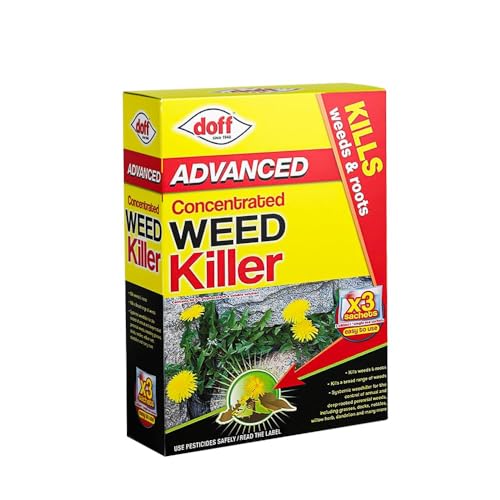 Image of Doff Advanced Concentrated Weed Killer 80ml (3 Sachets) – Kills Weeds & Roots Fast, Systemic Formula for Patios, Driveways & Gardens, Easy Mix Liquid, Deep Root Control, Outdoor Weed Removal