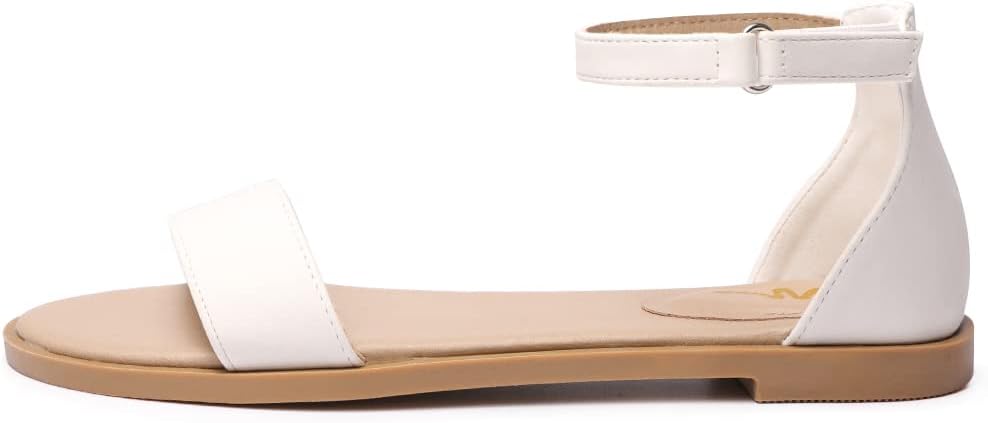 LM Women's Flat Sandals Open Toe One Band Ankle Strap Sandals Casual Summer Flat Sandals - Image 3