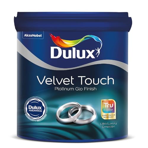 Image of Dulux Platinum Glo Super Premium Interior Emulsion Paint For Walls With 6 Years Warranty| Rich Matte Finish | Dirt & Dust Resistant | Smooth Colors, White(1 Litre,White Wisteria)