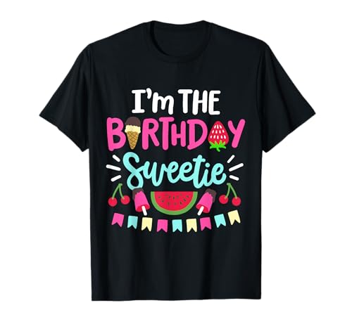 Divertenti gelati I'm The Birthday Sweetie Girls Party Maglietta