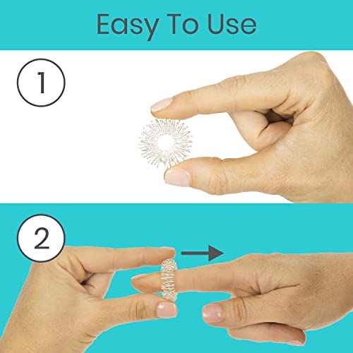 Vive Spiky Sensory Rings (12-Pk) - Fidget Anti-Anxiety Acupressure - Spiky Spinner For Finger - Ideal Set For Men, Women, Adults, Girls - Calming Toys For Stress Relief, Massage - Holiday Gifts #TOP2